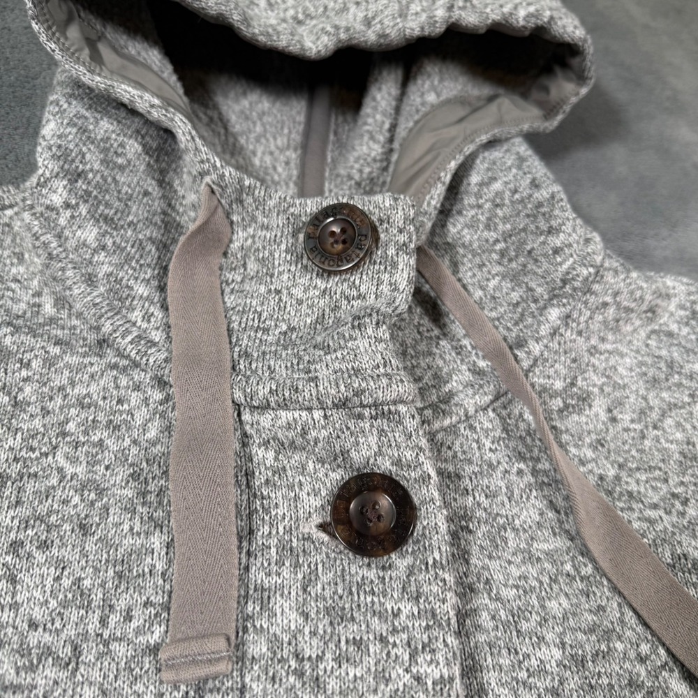 Patagonia Better Sweater Hooded Coat Women's L Gray Birch White Excellent 25850 - Picture 9 of 14